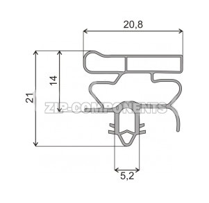 Уплотнитель 585x705 мм для холодильника Bosch профиль ОМ